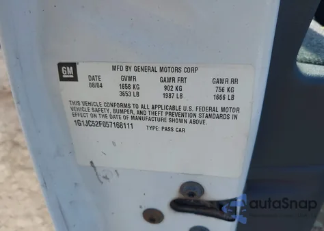 2005 Chevrolet Cavalier z USA, uszkodzony, nr VIN 1G1JC52F057168111